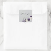 ほこりっぽい紫の白い花の植物性 スクエアシール (バッグ)