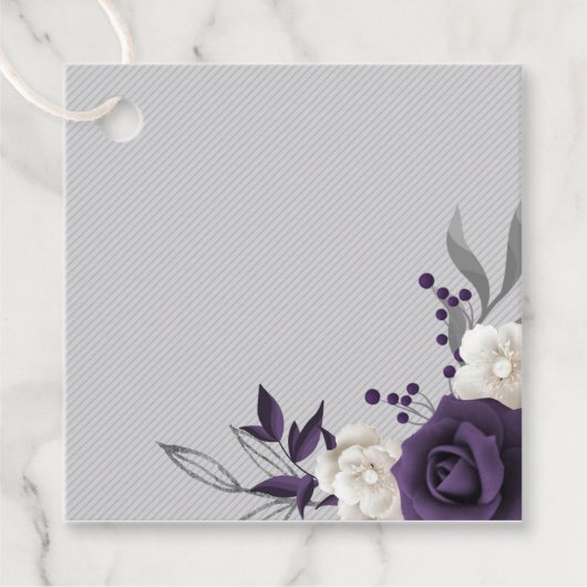 ほこりっぽい紫の白い花葉銀 フェイバータグ (正面)