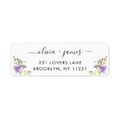 ほこりっぽい紫の緑の葉のフローラ水色 ラベル (正面)