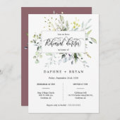 ほこりっぽい紫の緑離れのリハーサル夕食写真 招待状 (正面/裏面)