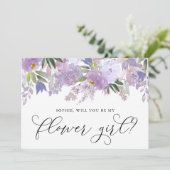 ほこりっぽい紫の花が私の花の女の子 招待状 (スタンド正面)