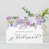 ほこりっぽい紫の花が私のJr.ブライドメイド 招待状 (スタンド正面)