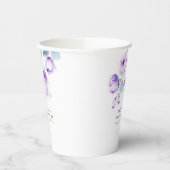 ほこりっぽい紫の花エレガントパーティー 紙コップ (左)