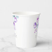 ほこりっぽい紫の花エレガントパーティー 紙コップ (右)