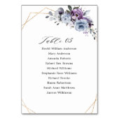 ほこりっぽい紫の開花ジオメト結婚リ テーブルナンバー (裏面)