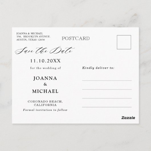 ほこりっぽい紫の開花幾何学日付を保存 ポストカード (裏面)