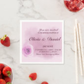 ほこりっぽい紫エレガントのバラフローラ結婚式 スタンダードカクテルナプキン (インサイチュ)