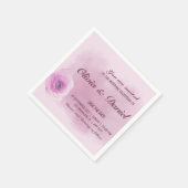 ほこりっぽい紫エレガントのバラフローラ結婚式 スタンダードカクテルナプキン (角)