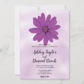 ほこりっぽい紫エレガントのバラロマンチックなフローラ結婚ズ 招待状 (正面)