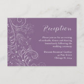 ほこりっぽい紫エレガントのフローラ結婚式 エンクロージャーカード (正面)