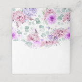 ほこりっぽい紫エレガントの花結婚ロマンチック プレイスカード (外部開封)