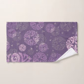ほこりっぽい紫エレガント色のエスニックモチーフ バスタオルセット (ハンドタオル)