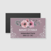 ほこりっぽい紫フローリスト磁気名刺 (正面/裏面)