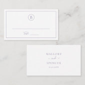 ほこりっぽい紫伝統的のエレガントな結婚式 プレイスカード (正面/裏面)