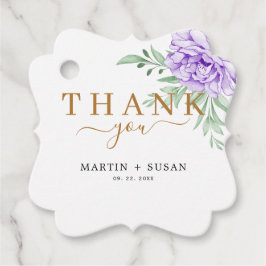 ほこりっぽい紫牡丹バラ葉緑の結婚 フェイバータグ