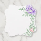 ほこりっぽい紫牡丹バラ葉緑の結婚 フェイバータグ (裏面)