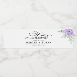 ほこりっぽい紫牡丹バラ葉緑の結婚 ペットボトルラベル