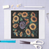 ほこりっぽい紫色のひまわり、劇的なフローラ切り離し 薄葉紙 (クラフト)