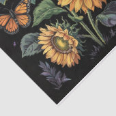 ほこりっぽい紫色のひまわり、(昆虫)オオカバマダラ、モナーク&ミツバチのデコパージュ 薄葉紙 (詳細)