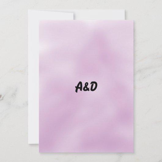 ほこりっぽい紫色のロータスフローラ結婚式の日付を保存 招待状 (裏面)