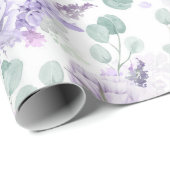 ほこりっぽい紫色の花ユーカリ離れ植物学院 ラッピングペーパー (ロールコーナー)