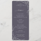 ほこりっぽい紫色の葉のモチーフ感謝祭フラット4コース メニュー (正面)