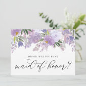 ほこりっぽい紫花が私のメイド・オブ・オーナー(花嫁付き添い人) 招待状 (スタンド正面)