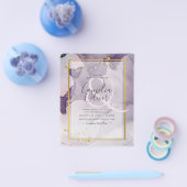 ほこりっぽい紫金ゴールドアルコールインク結婚抽象芸術 チラシ (シングル)