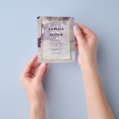 ほこりっぽい紫金ゴールドアルコールインク結婚抽象芸術 チラシ (手)