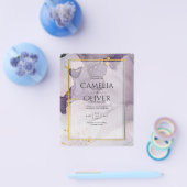 ほこりっぽい紫金ゴールドアルコールインク結婚抽象芸術 チラシ (シングル)