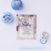 ほこりっぽい紫金ゴールドアルコールインク結婚抽象芸術 チラシ (シングル)