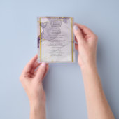 ほこりっぽい紫金ゴールドアルコールインク結婚抽象芸術 チラシ (手)