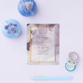 ほこりっぽい紫金ゴールドアルコールインク結婚抽象芸術 チラシ (シングル)