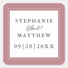 ほこりっぽい結婚バラの書エレガント道シックなフレーム スクエアシール