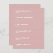 ほこりっぽい結婚ピンク座席表DIY 招待状 (正面/裏面)