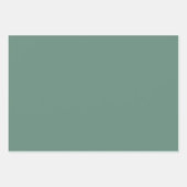 ほこりっぽい緑のアラビア語幾何学模様 ラッピングペーパーシート (正面3)