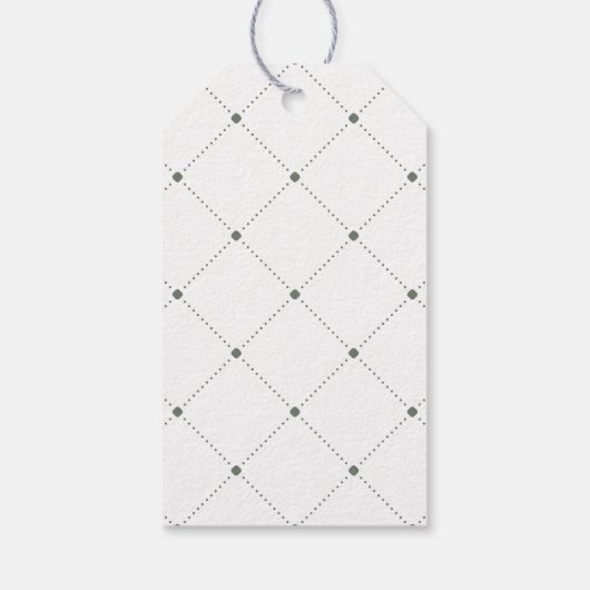 ほこりっぽい緑のクリスマスリース写真 ギフトタグ (裏面)