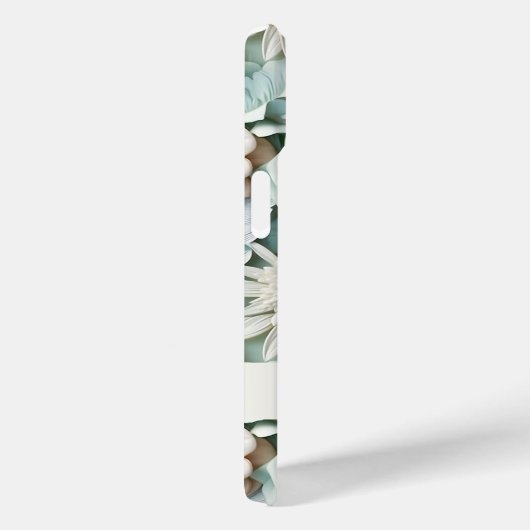 ほこりっぽい緑のクリーム花名スクリプト Case-Mate iPhoneケース (裏面 / 右)