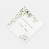 ほこりっぽい緑のフローラバラ水結婚色の スタンダードランチョンナプキン (角)