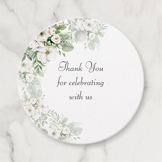 ほこりっぽい緑のフローラバラ水結婚色の フェイバータグ (正面)