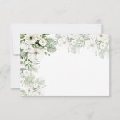 ほこりっぽい緑のフローラバラ水結婚色の 出欠カード (裏面)