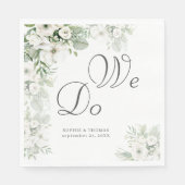 ほこりっぽい緑のフローラバラ私たちは水の色結婚を行う スタンダードランチョンナプキン (正面)