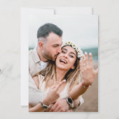 ほこりっぽい緑のフローラ日付の写真の招待を保存 招待状 (裏面)