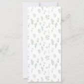 ほこりっぽい緑のフローラ結婚のメニューカード (裏面)