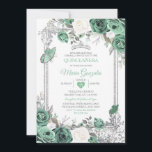 ほこりっぽい緑のメキシカンチャラ・ミンス・バタフライ 招待状<br><div class="desc">ほこりっぽい緑のメキシコのチャラ・ミス・カインス・バタフライ招待状ミス・カインス・アノス、15誕生日、</div>