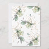 ほこりっぽい緑のユーカリ緑の赤ちゃんシャワー 招待状 (裏面)