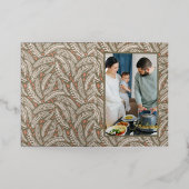 ほこりっぽい緑の手描きクリスマスパインの木写真 箔シーズンカード (外側レイダウン)