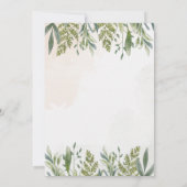 ほこりっぽい緑の結婚式招待状 招待状 (裏面)