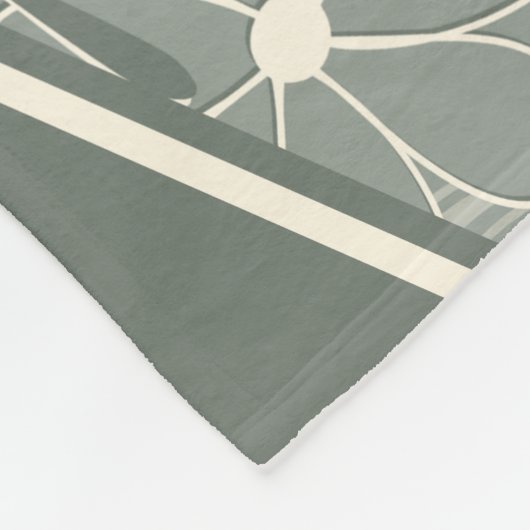 ほこりっぽい緑の羽の花の模様 フリースブランケット (角)