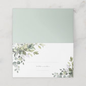 ほこりっぽい緑の花模様 プレイスカード (外部開封)